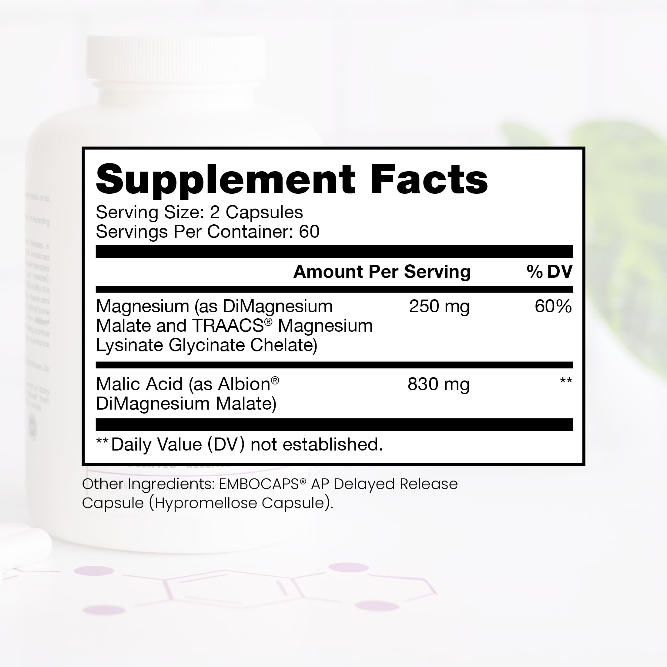 Optimum Magnesium™ - Magnesium Lysinate Glycinate Chelate Supplement, Di-Magnesium Malate Supplement by Pure TheraPro Rx - 120 Vegan Capsules