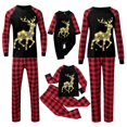 thumbnail image 3 of Conjuntos de pijamas de Navidad de la familia de alces brillantes, pijamas a juego para la familia de Navidad, pijamas de cuadros rojos, conjunto de ropa para niños y adultos, mono para bebé, 3 of 3