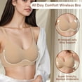 thumbnail image 4 of Nimiah Smoothing Wireless Bra for Women Full Coverage, T-Shirt Everyday Bra Nude, 4 of 6
