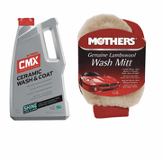 Mother's 01548/156300 CMX Ceramic Wash 48 oz. and Mother's Genuine Lambswool Wash Mitt