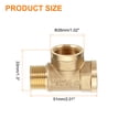thumbnail image 2 of Uxcell Brass Tee Pipe Fitting, G1/2"(Female x Female x Male) 3 Way T-Connector 2pcs, 2 of 7