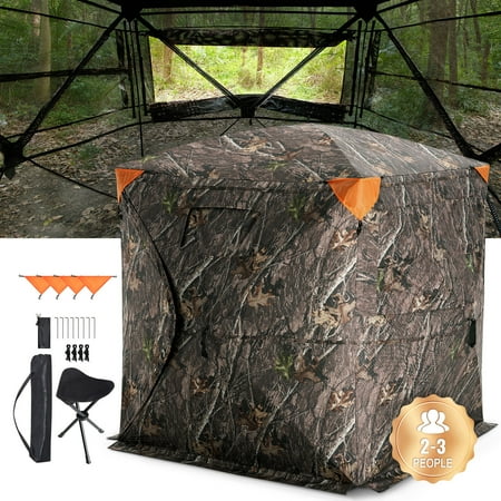 Jadona Hunting Blind 270° See Through Ground Blind One-Way Mesh for 2-3 Person