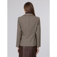 thumbnail image 3 of INSPIRE CHIC Women's Plaid Blazer Trendy Casual Houndstooth Double Breasted Suit Jacket L Grey Brown, 3 of 5