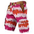thumbnail image 3 of Men's Tie Dye Cargo Shorts With Multi-Pockets And Woven Belt Featuring Vintage Washed Effect For Summer Beach Hiking Streetwear Fashion Hot Pink L, 3 of 5