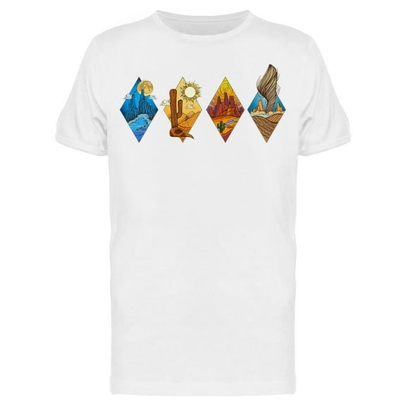 Desert Landscape Night Sunrise T-Shirt Men -Image by Shutterstock, Male XX-Large