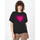 thumbnail image 1 of Camiseta informal de cuello redondo para mujer con corazón degradado, tejido de punto, elasticidad media, ideal para cualquier temporada, ideal para San Valentín | Moda vibrante | Tejido elástico, cam, 1 of 9