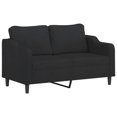 thumbnail image 2 of vidaXL 2 Piece Sofa Set with Cushions Black Fabric, 2 of 4
