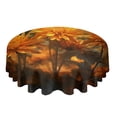 thumbnail image 3 of Coral Blue Round Tablecloths for Dining Table Waterproof Table Cover for Kitchen Living Room, 3 of 6