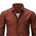 thumbnail image 3 of IYTR Mens Plaid Dress Shirts Business Casual Long Sleeve Button Down Shirts Regular Fit Turndown Collar Shirt (Red,XXL), 3 of 4