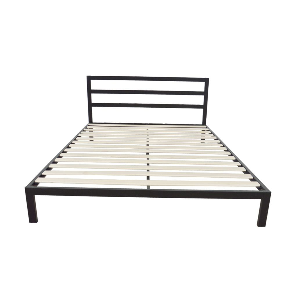 Home Hotel Simple Basic Iron Bed Queen King Twin Metal Platform Bed Frame Black 