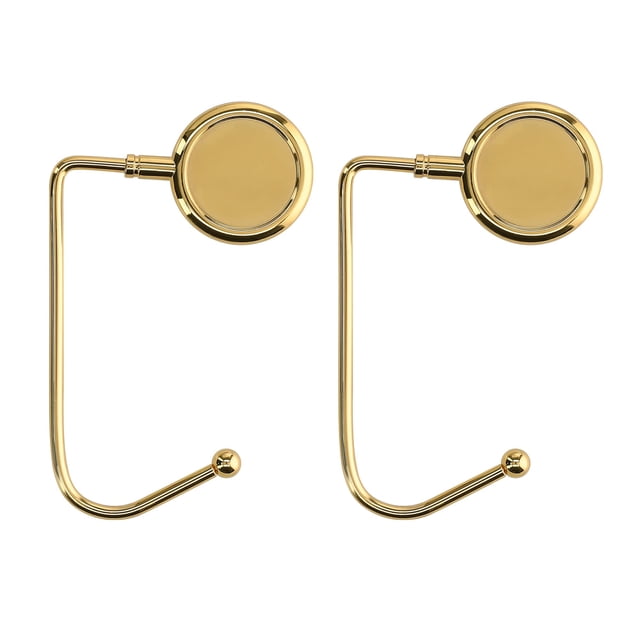 Ganchos para bolsos para mesa, juego de 2 ganchos de metal para bolsos, colgadores para bolsos de mano para mesas, escritorios, dorados