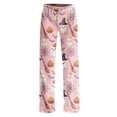 thumbnail image 4 of Bexdxz Halloween Pajama Pants Women Cute Funny Pumpkin Print Pajamas Casual Elastic Waist Pants Fall Pajamas Light pink#2 2XL, 4 of 9