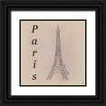 thumbnail image 1 of Lee, Judson 26x26 Black Ornate Wood Framed with Double Matting Museum Art Print Titled - Eiffel Tower, 1 of 4