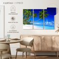 thumbnail image 5 of Elephant Stock Seaside Palms Wall Art - Horizontal Multi Panel Canvas - Living Room Wall Decor - Beach Multi Panel - Blue And Green Decor - 57" x 36", 5 of 8