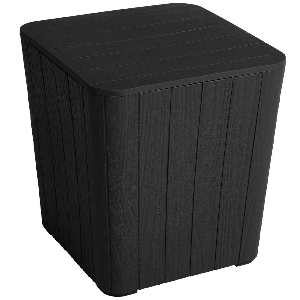 DWVO Black Deck Box Storage Patio Outdoor 11.5 Gallon Resin Organizer