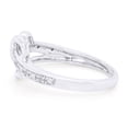 thumbnail image 4 of 1/20 CT Round Cut Natural White Diamond Heart Band Ring In 14K White Gold Plated 925 Sterling Silver (Color: I-J, Clarity: I2-I3, 0.05 Cttw) -5, 4 of 7