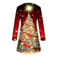 thumbnail image 4 of IROINNID Christmas Tunic Dress for Women Xmas Funny Print Long Sleeve Christmas Loose Fir Ugly Dress for Elderly Lady,Burgundy, 4 of 4