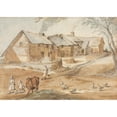 thumbnail image 2 of Jan Brueghel The Elder 18x14 Black Ornate Wood Framed Double Matted Museum Art Print Titled - A View of Spa (C. 1619), 2 of 5