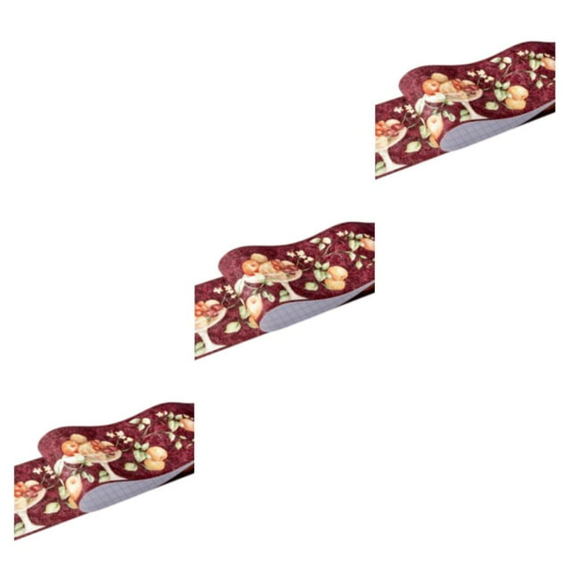 Wweixi Stylish PVC Waterproof Waist Line For Wall Sturdy And Easy To Clean Wood Marbling SelfAdhesive Skirting Line Safe red fruit 3Set