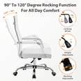 thumbnail image 5 of Vyrox Modern Office Chair, Mid-Back Faux Leather Swivel Reception & Conference Chair， Ergonomic Swivel Chair with Arms, White, 5 of 7