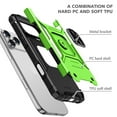 thumbnail image 7 of Hotpom for iPhone 17 Pro Case with 2 Pack Screen Protector Dual Layer Rugged Shockproof Protection with 360° Rotating Stand and Car Mount Capability, Green, 7 of 7