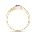 thumbnail image 2 of ANGARA Natural Semi Bezel-Set Solitaire Round Tanzanite Bypass Ring in 14K Yellow Gold for Women (Size-6mm) | December Birthstone, Anniversary, Jewelry Gift for Women | Natural Tanzanite Ring, 2 of 9
