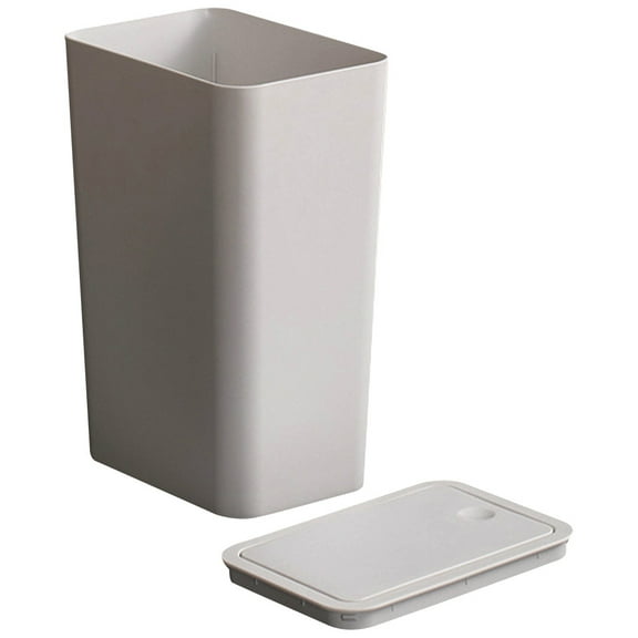 FELTECHELECTR Restroom Trash Can White Plastic Household Users Daily Use 1Pack
