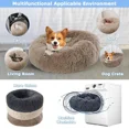 thumbnail image 4 of Long haired ultra soft pet cat bed plush washable calming bed donut bed comfortable sleeping artifact (Dark Grey,40cm), 4 of 7