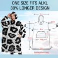 thumbnail image 4 of Oversized Wearable Blanket Hoodie,Black Leopard Pattern Sherpa Blanket Hoodie with Super Pockets,Super Warm Fuzzy Pullover for Women & Men, 4 of 6