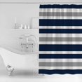 thumbnail image 3 of Navy Blue and Gray Stall Shower Curtain, Teen Stripe Printed Bath Curtains with Hooks for Home/Apartment/Dormitory Bathroom Decor 36x72in, 3 of 6