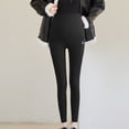 thumbnail image 3 of Gibobby Leggings Translúcido Mujer Mujeres Tallas granparas Terciopelo Engrosamiento Ropa maternidad Pantalones vientre Noveno pantalones Pantalones cuero falso Leggings embarazadas（Negro， XL), 3 of 5