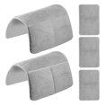 thumbnail image 3 of Dznils 5 Pcs Sofa Headrest Cover Sherpa Armrest Cover Furniture Protector with Side Pocket, Gray, 3 of 11