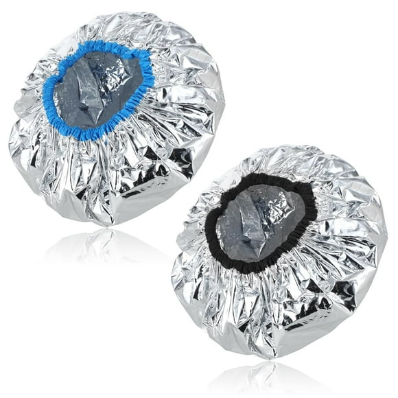 2 Pcs Aluminum Foil Deep Conditioning Hair Cap Reusable Heat Cap For Deep Conditioning Thickened Hair Cap for Oil Treatment Heated Shower Cap Processing Caps for Hair Dye Cap for Home and Salon Use