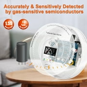 Natural Gas Detector CH4, Combustible Gas Methane Alarm Battery Powered with Light & Audible Indicator,Gas Monitor Sensor for Home RV Kitchen Apartment Safety (Battery included)