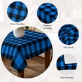 thumbnail image 5 of Black Blue Plaid Table Cloth Waterproof Tablecloths, Country Buffalo Checked Gingham Tablecloth Dining Table Cover for Kitchen Party Tabletop Outdoor, Rectangle Tablecloth 60x84 Inch, 5 of 9