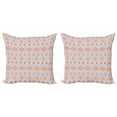 thumbnail image 1 of Ambesonne Aztec Throw Pillow Cover 2 Pack, Medieval Folklore Influences, 18", Apricot Dark Pink, 1 of 2