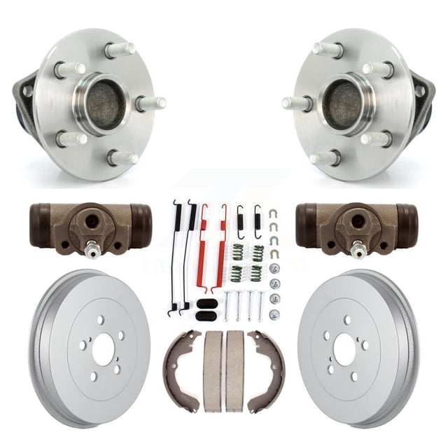 Transit Auto Rear Wheel Cylinders and Coated Drum Shoes Hardware Hub Bearing Assembly Kit (8Pc) for Car Toyota Matrix Pontiac Vibe - Left Right Side (Driver Passenger) K7D-100975