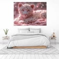 thumbnail image 6 of Mudket Pink Glitter White Leopard Cub Canvas Wall Art, Cute Nursery Animal Paintings for Bedroom Print for Baby Toddler Room Home Decor, Framed Ready to Hang - 12"L x 8"W, 6 of 9