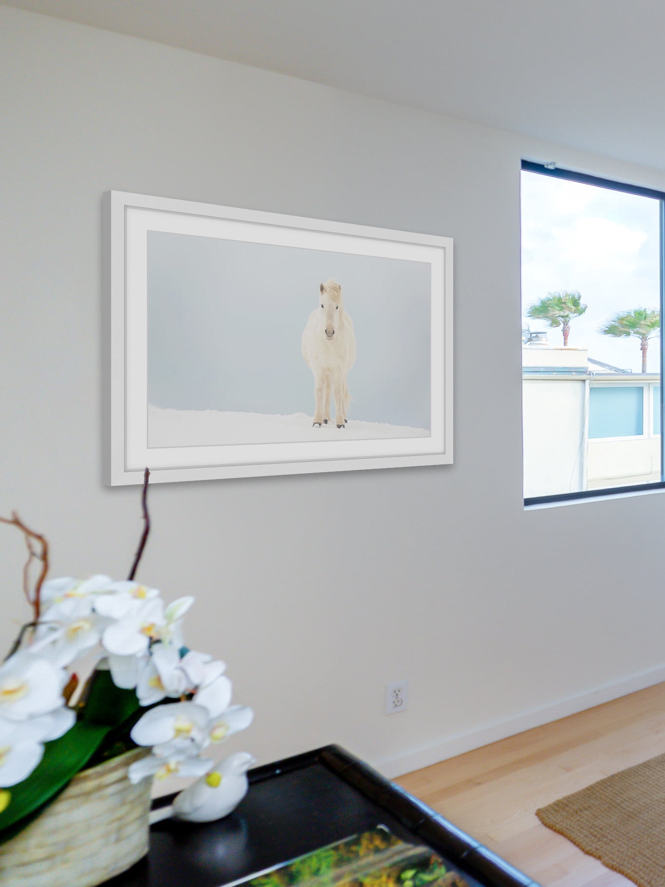 "White Horse Comes" Framed Painting Print