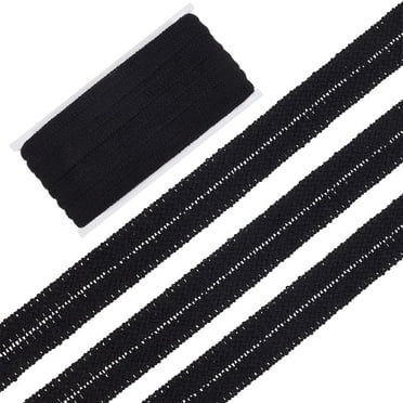 Cotton Lace Ribbons Folding Lace Trim for Clothes Sewing Black 3/4 inch(20mm)
