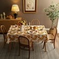 thumbnail image 3 of Sunflower Tablecloth,Orange Floral Table Cloth for Rectangle Tables,Waterproof Resistant Durable Flower Table Cover for Kitchen Dining Room(60 X 102 INCH), 3 of 6