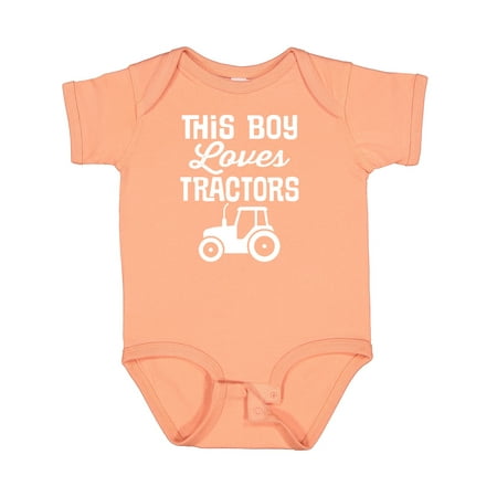 

Inktastic Farming This Boy Loves Tractors Gift Baby Boy Bodysuit