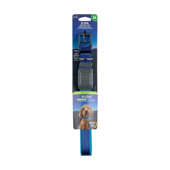 Collar LED Nite Ize NiteDog recargable, resistente al agua, azul