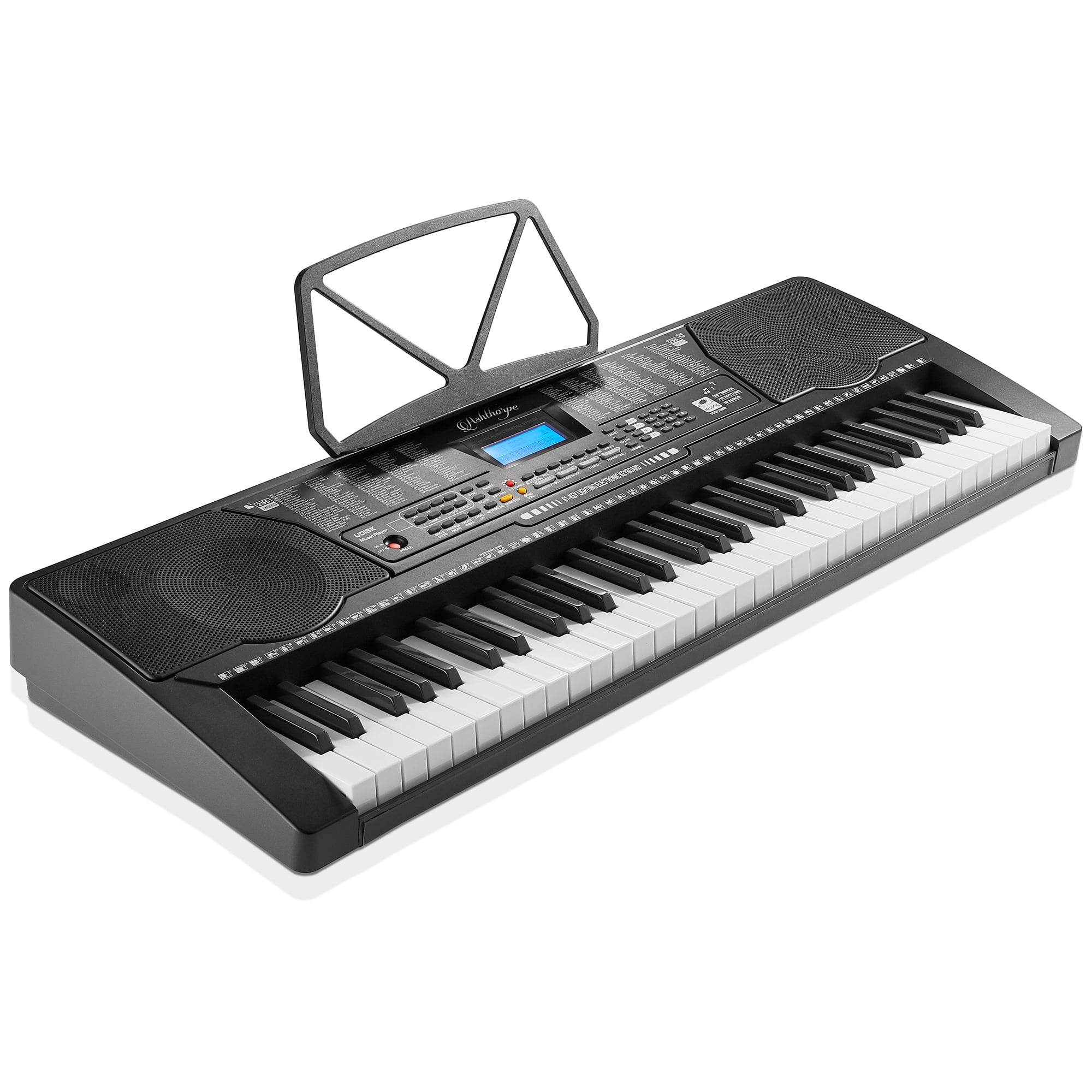 Ashthorpe 61-Key Digital Electronic Keyboard Piano with Full-Size Keys Light Up for Beginners with Stand & Bench
