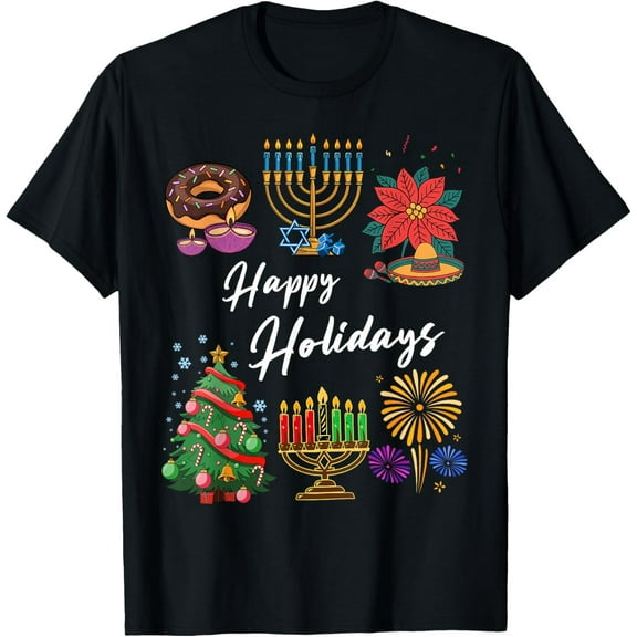Happy Holidays Hanukkah Feliz Navidad Christmas Kwanzaa T-Shirt