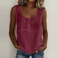 thumbnail image 2 of VBVC Women's Floral Embroidered Tank Top , Ladies' U-Neck Sleeveless Blouse , Summer Boho Vacation Shirts For Women,Wine,S-2XL, 2 of 7