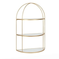 Kate and Laurel Freade Tiered Wall Shelf, White/Gold 22x8x32