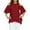 Red, variant on JeashCHAT Womens Tops Dressy Casual Plus Size Women O-Neck Cold Shoulder Solid Lace Short Sleeve Zipper Tops Blouse
