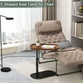 thumbnail image 5 of Yabanana C Shaped Side Table End Table, 360° Swivel and Adjustable Height Side Table Sofa Table for Couch(Walnut), 5 of 9