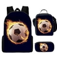thumbnail image 1 of Soccer Star Printed Backpack Three-piece Set, Youth School Bag, Student Backpack-SinKeeU, 1 of 4